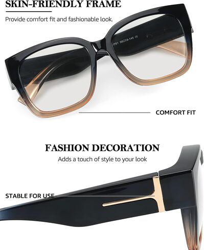 Oversized Fit Over Blue Light Blocking Glasses for Women Men Lightweight TR90 Frame BL7511 in Saudi Arabia