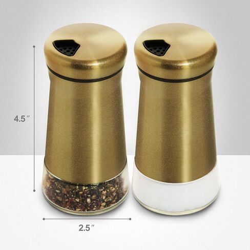 Stainless Steel Salt and Pepper Shakers,Salt Shaker Clear Bottom Jar Bottle Container with Stainless Steel Top,with Adjustable Pouring Hole for Kitchen, Cooking Table, Camp in Saudi Arabia