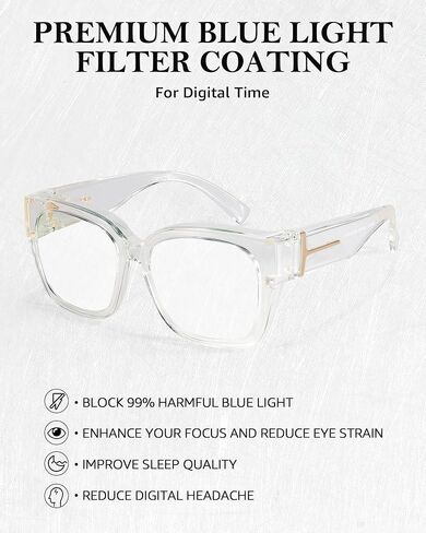 Oversized Fit Over Blue Light Blocking Glasses for Women Men Lightweight TR90 Frame BL7511 in Saudi Arabia