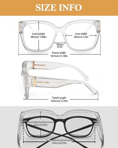 Oversized Fit Over Blue Light Blocking Glasses for Women Men Lightweight TR90 Frame BL7511 in Saudi Arabia