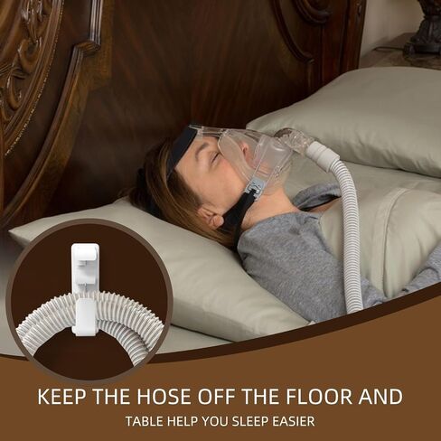 قطعتان من شماعات خرطوم CPAP - خطاف قناع وحامل أنابيب مع ميزة مضادة للفك، منظم خرطوم يتجنب تشابك خرطوم CPAP مع 4 شرائط تعليق للصور in Saudi Arabia