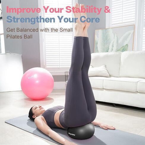 Small Exercise Ball, 9 Inch Mini Pilates Ball, Anti Burst and Slip Resistant Mini Yoga Ball for Stability, Fitness, Physical Therapy（Pink5） in Saudi Arabia