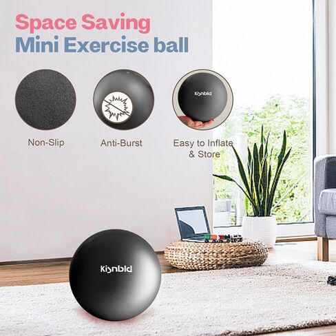 Small Exercise Ball, 9 Inch Mini Pilates Ball, Anti Burst and Slip Resistant Mini Yoga Ball for Stability, Fitness, Physical Therapy（Pink5） in Saudi Arabia