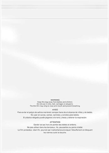 iMailer - عدد 200 - أكياس بولي بلاستيكية شفافة مقاس 8 × 10 بوصة مع تحذير من الاختناق للملابس والقمصان والكتيب والمطبوعات وهدايا الحرف اليدوية - لاصق قابل للإغلاق، غير قوي in Kuwait
