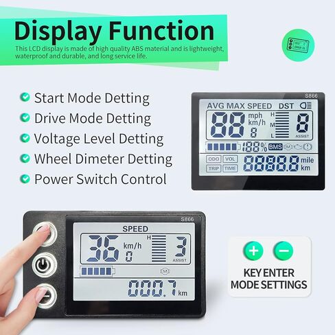 EBike تحويل عدة 1000 واط ، 36 فولت/48 فولت 30A فرش تحكم صغير LCD S866 عرض للدراجات الكهربائية سكوتر دراجة هوائية جبلية أجزاء in Saudi Arabia