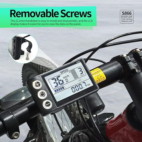 EBike تحويل عدة 1000 واط ، 36 فولت/48 فولت 30A فرش تحكم صغير LCD S866 عرض للدراجات الكهربائية سكوتر دراجة هوائية جبلية أجزاء in Saudi Arabia