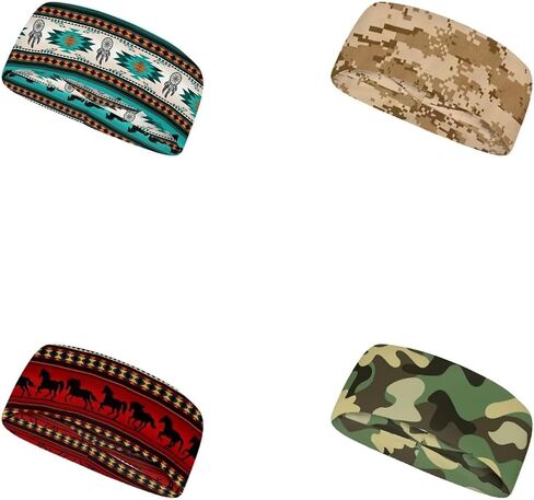 Headband for Women Men Sports Sweatbands Unisex Hairband Elastic Sweat Bnads,4 Pack in Saudi Arabia