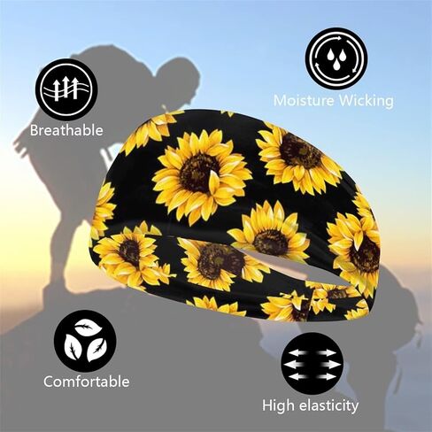 Headband for Women Men Sports Sweatbands Unisex Hairband Elastic Sweat Bnads,4 Pack in Saudi Arabia