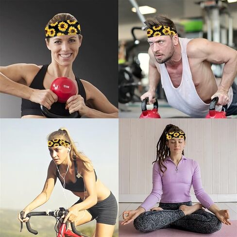 Headband for Women Men Sports Sweatbands Unisex Hairband Elastic Sweat Bnads,4 Pack in Saudi Arabia