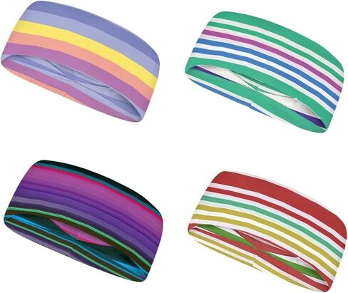 Headband for Women Men Sports Sweatbands Unisex Hairband Elastic Sweat Bnads,4 Pack in Saudi Arabia
