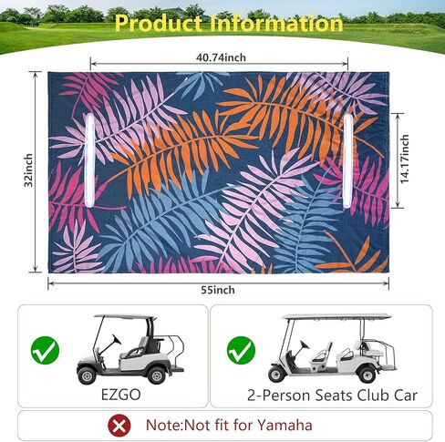 أغطية مقاعد عربة الجولف KKUYT، أغطية مقاعد EZGO، بطانية مقعد عربة الجولف من الألياف الدقيقة، منشفة مقعد عربة الجولف العالمية مقاس 55 × 32 بوصة، تناسب معظم سيارات نادي EZGO ومقاعد لشخصين (النمط 1) in Kuwait