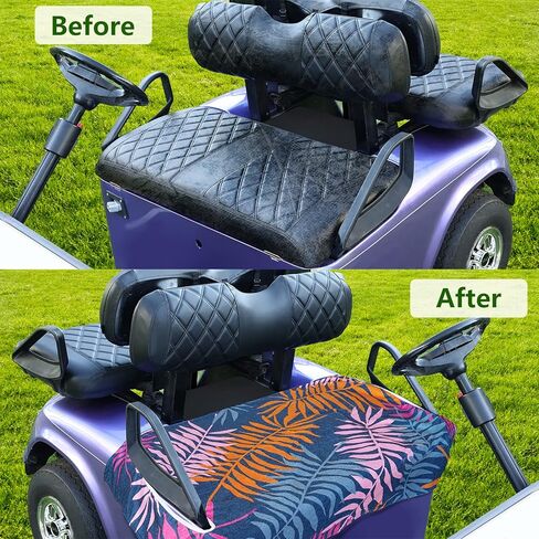 أغطية مقاعد عربة الجولف KKUYT، أغطية مقاعد EZGO، بطانية مقعد عربة الجولف من الألياف الدقيقة، منشفة مقعد عربة الجولف العالمية مقاس 55 × 32 بوصة، تناسب معظم سيارات نادي EZGO ومقاعد لشخصين (النمط 1) in Kuwait