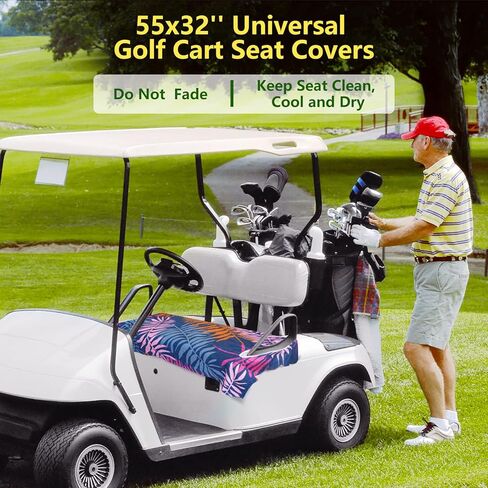 أغطية مقاعد عربة الجولف KKUYT، أغطية مقاعد EZGO، بطانية مقعد عربة الجولف من الألياف الدقيقة، منشفة مقعد عربة الجولف العالمية مقاس 55 × 32 بوصة، تناسب معظم سيارات نادي EZGO ومقاعد لشخصين (النمط 1) in Kuwait