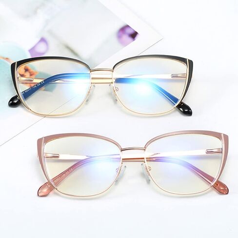 kachawoo Blue Light Blocking Glasses Retro Women Optical Metal Frame Cat Eye Glasses in Saudi Arabia
