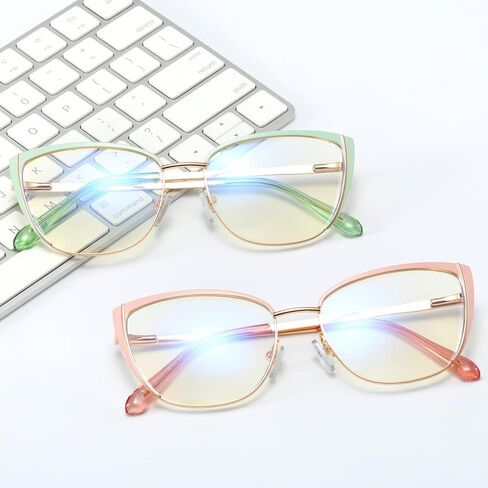 kachawoo Blue Light Blocking Glasses Retro Women Optical Metal Frame Cat Eye Glasses in Saudi Arabia