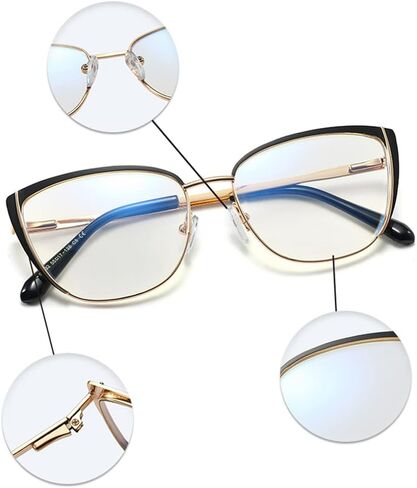 kachawoo Blue Light Blocking Glasses Retro Women Optical Metal Frame Cat Eye Glasses in Saudi Arabia