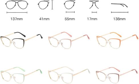 kachawoo Blue Light Blocking Glasses Retro Women Optical Metal Frame Cat Eye Glasses in Saudi Arabia
