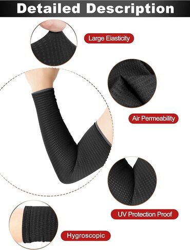 Bememo 9 Pairs Quick Drying UV Sun Protection Arm Sleeves for Men and Women Ice Silk Cooling Breathable Mesh Arm Sleeves for Sports Garden Working Cycling Tattoo Cover up(Black, Grey, Royal Blue) in Saudi Arabia