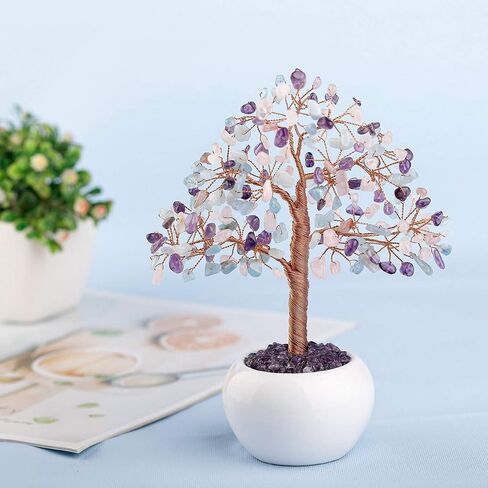 CrystalTears Green Aventurine Crystal Money Tree Feng Shui Natural Healing Crystal Gemstone Bonsai Tree for Home Office Decor Good Luck in Saudi Arabia