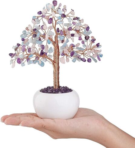 CrystalTears Green Aventurine Crystal Money Tree Feng Shui Natural Healing Crystal Gemstone Bonsai Tree for Home Office Decor Good Luck in Saudi Arabia