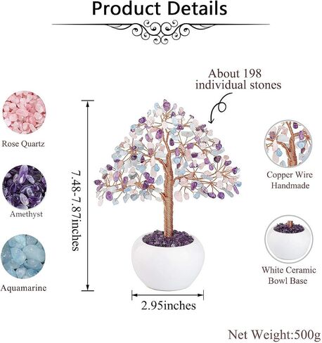 CrystalTears Green Aventurine Crystal Money Tree Feng Shui Natural Healing Crystal Gemstone Bonsai Tree for Home Office Decor Good Luck in Saudi Arabia