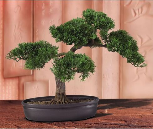 Nearly Natural 4106 16in. Cedar Bonsai Silk Plant,Green in Saudi Arabia