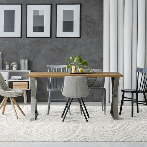 LUXE WEAVERS Geometric Swirl Cream 4x5 Area Rug - Cream in Saudi Arabia