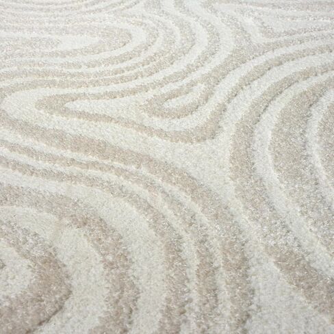 LUXE WEAVERS Geometric Swirl Cream 4x5 Area Rug - Cream in Saudi Arabia