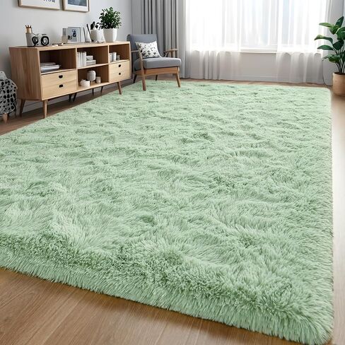Soft Area Rugs for Living Room Bedroom, 4x6 Feet Beige Shag Rug Carpet, Plush Fluffy Carpet for Kids Girls Room, Nursery Dorm, Home Decor, High Pile, Anti-Slip, Non Shedding in Saudi Arabia