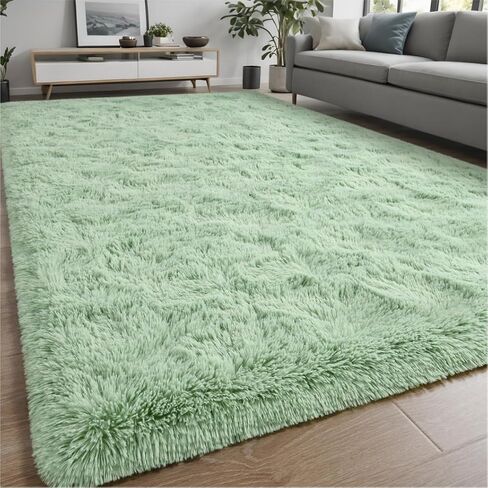 Soft Area Rugs for Living Room Bedroom, 4x6 Feet Beige Shag Rug Carpet, Plush Fluffy Carpet for Kids Girls Room, Nursery Dorm, Home Decor, High Pile, Anti-Slip, Non Shedding in Saudi Arabia