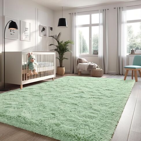 Soft Area Rugs for Living Room Bedroom, 4x6 Feet Beige Shag Rug Carpet, Plush Fluffy Carpet for Kids Girls Room, Nursery Dorm, Home Decor, High Pile, Anti-Slip, Non Shedding in Saudi Arabia