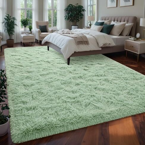 Soft Area Rugs for Living Room Bedroom, 4x6 Feet Beige Shag Rug Carpet, Plush Fluffy Carpet for Kids Girls Room, Nursery Dorm, Home Decor, High Pile, Anti-Slip, Non Shedding in Saudi Arabia