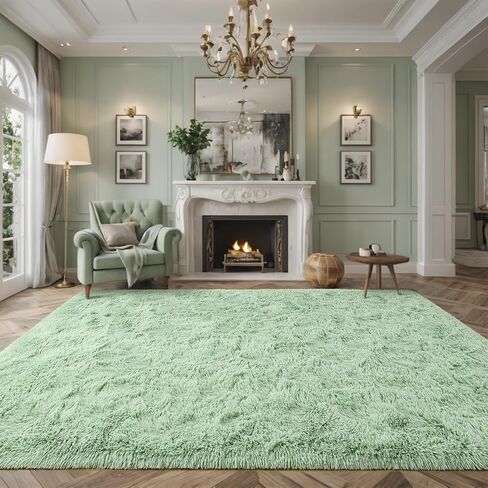 Soft Area Rugs for Living Room Bedroom, 4x6 Feet Beige Shag Rug Carpet, Plush Fluffy Carpet for Kids Girls Room, Nursery Dorm, Home Decor, High Pile, Anti-Slip, Non Shedding in Saudi Arabia