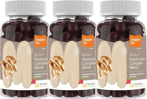 Zahler Chapter Six 10 in 1 Mushroom Complex Blend, Raspberry Flavored 180 count. in Saudi Arabia
