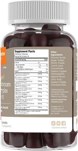 Zahler Chapter Six 10 in 1 Mushroom Complex Blend, Raspberry Flavored 180 count. in Saudi Arabia