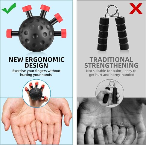 Hand Grip Strengthener, Finger Strengthener Finger Exerciser Ball, Finger Trainer Exercise Five Finger, Hand Strengthener Workout Equipment for Climbing, Musician and Balls Games in Saudi Arabia