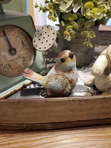 The Bridge Collection Faux Rusted Bird Figurine- Knick Knacks- Small Bird Figurines Home Decor- Ceramic Birds Figurines- Bird Decor- Rustic Bird- Figurines Home Decor in Saudi Arabia