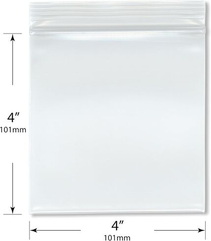 Plymor 4" x 4" (Pack of 100), 8 Mil Extra Thick Heavy Duty Zipper Reclosable Plastic Bags in Saudi Arabia