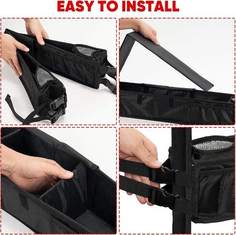 سلة تخزين داخلية أمامية لعربة الجولف مع حاملات أكواب معزولة، بدون حفر، منظم صينية لوحة القيادة قابل للطي عالمي متوافق مع EZGO، Club Car، نموذج Kandi Electirc in Kuwait