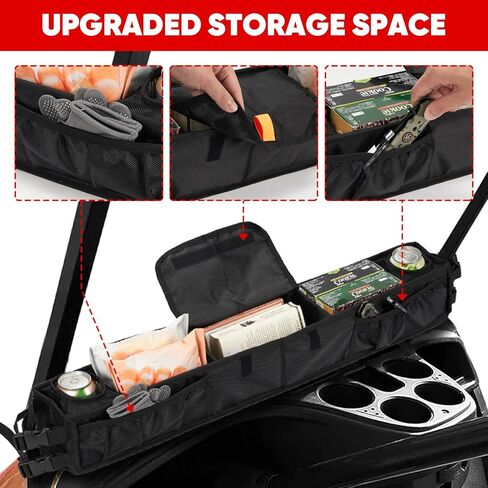 سلة تخزين داخلية أمامية لعربة الجولف مع حاملات أكواب معزولة، بدون حفر، منظم صينية لوحة القيادة قابل للطي عالمي متوافق مع EZGO، Club Car، نموذج Kandi Electirc in Kuwait