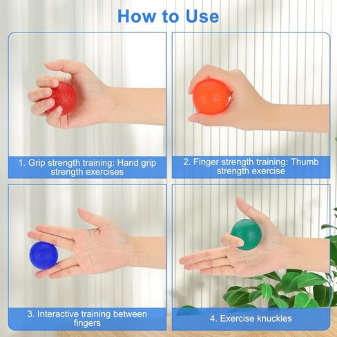 supregear Hand Exercise Ball, Squeeze Exercise Stress Balls Hand Grip Strength Trainer for Fingers, Hands Therapy/Exercise, Carpal Tunnel, Grip Strength and Stress Relief in Kuwait