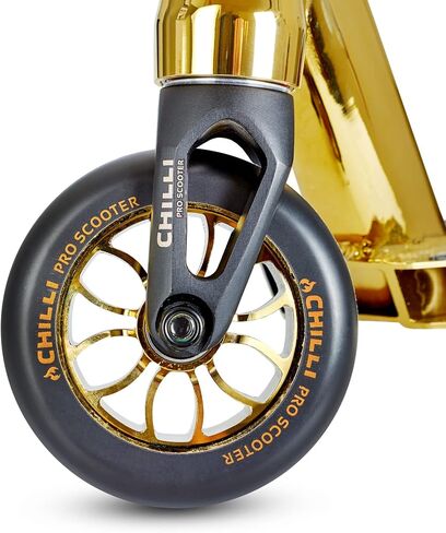 Chilli Reaper - Extreme Intermediate and Beginner Stunt Scooter for Ages 8+, Reinforced Steel T-Bar, Spider HIC Compression, Assembled - Gold in Saudi Arabia