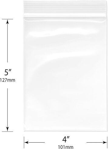 Plymor 4" x 5" (Pack of 100), 4 Mil Heavy Duty Zipper Reclosable Plastic Bags in Saudi Arabia