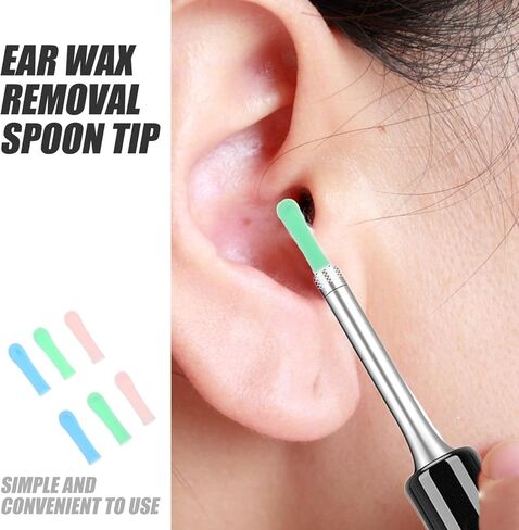 أطراف تنظيف الأذن من السيليكون من مينكيسي - 15 قطعة من غطاء ملعقة الأذن وغطاء منتقي شمع الأذن، أطراف إزالة شمع الأذن، ملحق ناعم وسهل التنظيف ومزيل شمع الأذن in Kuwait