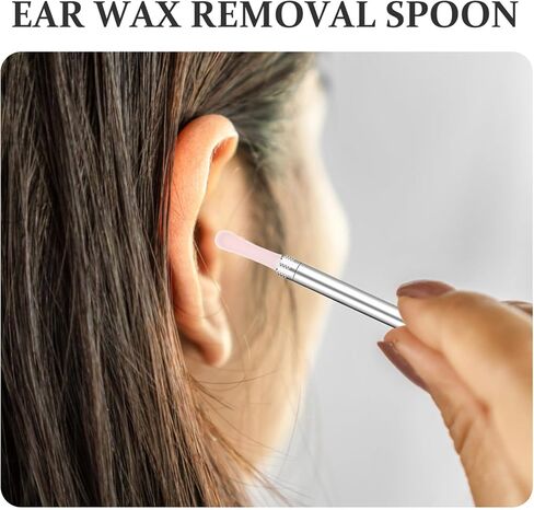 أطراف تنظيف الأذن من السيليكون من مينكيسي - 15 قطعة من غطاء ملعقة الأذن وغطاء منتقي شمع الأذن، أطراف إزالة شمع الأذن، ملحق ناعم وسهل التنظيف ومزيل شمع الأذن in Kuwait