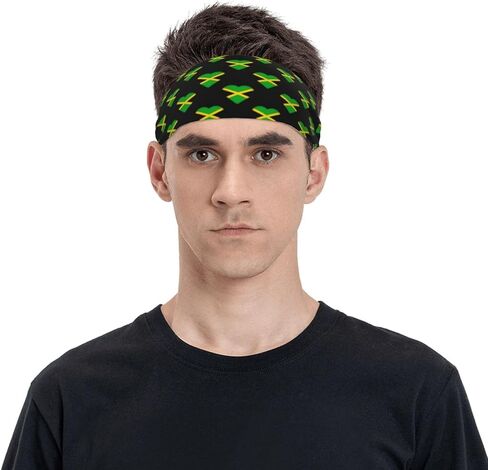 Cute Flag Headbands for Men Women Sports Workout Sport Headband Breathable Sweatbands for Exercise Running Gym Supplies in Saudi Arabia