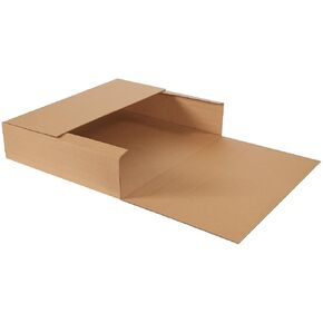 BFM28246 Jumbo Easy-Fold Cardboard Mailers, 28 x 24 x 6 Inches, Corrugated Die-Cut Shipping Boxes, Fold Over Mailers, Multi-Depth, Large White Mailing Boxes (Pack of 20)