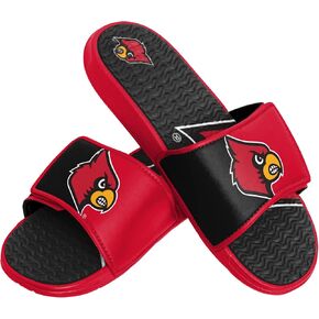 FOCO Louisville Cardinals NCAA Mens Colorblock Big Logo Gel Slides - XL