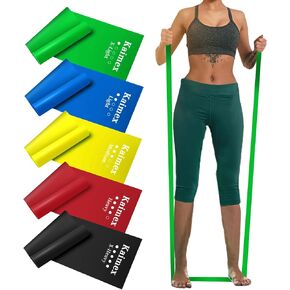 Resistance Bands Exercise Bands Workout Bands Elastic Bands Stretch Bands Physical Therapy Tension Bands Fitness for Women Working Out Yoga 5 Pack in Kuwait