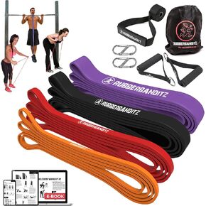 Rubberbanditz Resistance Bands Workout Kit | Exercise Bands, Door Anchor, Handles, Carry Bag, Straps | Resistance Training, Physical Therapy